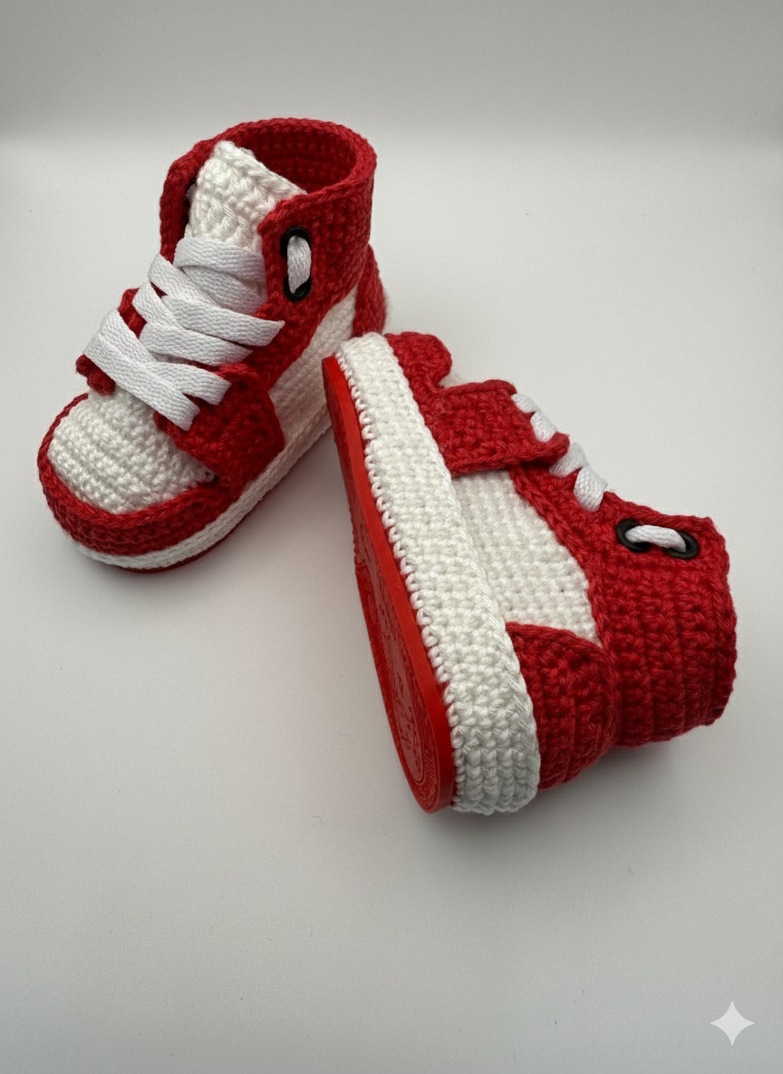 Pukuxu Jordan – Sapatinho de Croché para Bebé